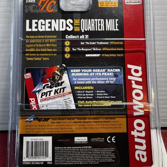 Sealed NEW Auto World 2020 HO Ramchargers Slot Car NIP Misp Legends Quarter Mile - Picture 2 of 2